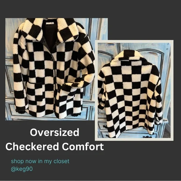 Double Take Oversized Checkered Jacket💥 new price!! - Picture 1 of 5